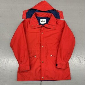 Vintage Woolrich Jacket Mens Medium Red Gore-Tex Hooded Parka Made USA 90s